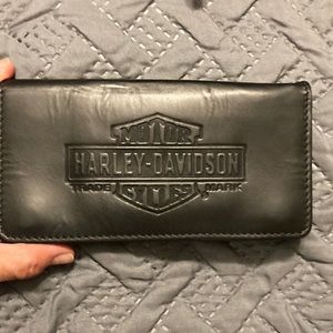 Harley Davidson authentic genuine cowhide leather chain wallet
